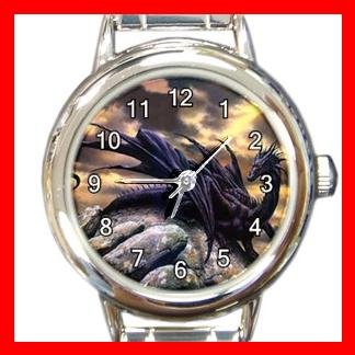 Black Dragon Myth Round Italian Charm Wrist Watch 165