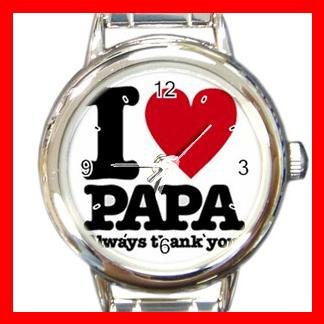 I Love Papa Round Italian Charm Wrist Watch 168