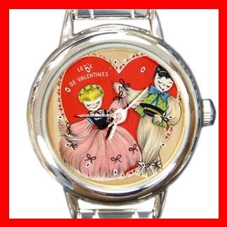 Let's Be Valentines Round Italian Charm Wrist Watch 170