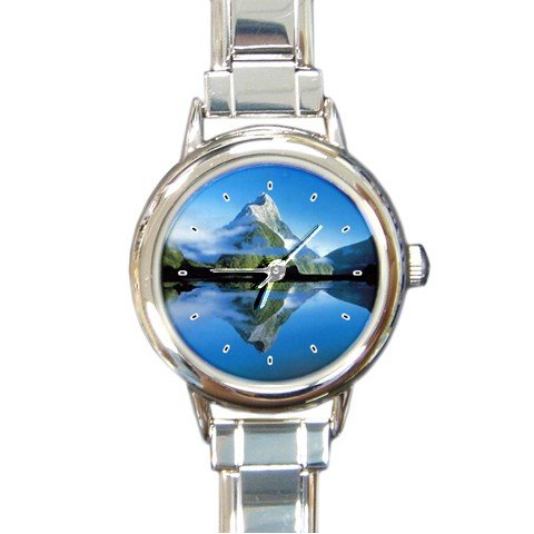 Nature Lake Mountain Snow Round Italian Charm Wrist Watch 183