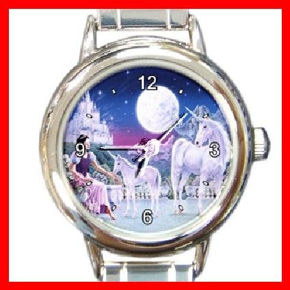Unicorn Moon Myth Round Italian Charm Wrist Watch 199