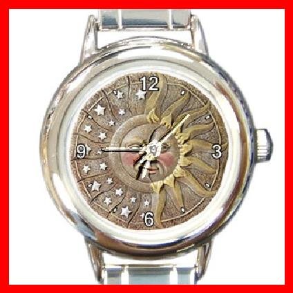 CELESTIAL SUN & MOON Round Italian Charm Wrist Watch 200