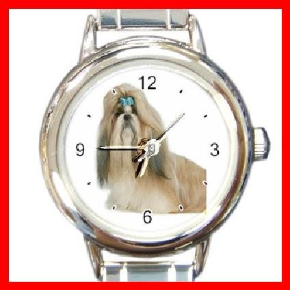 Shihtzu Dog Pet Animal Round Italian Charm Wrist Watch 212