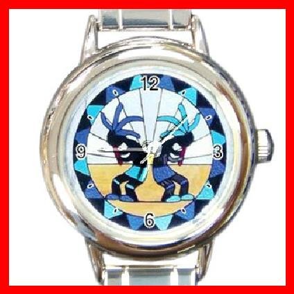 Kokopelli Kokopele Love Round Italian Charm Wrist Watch 214