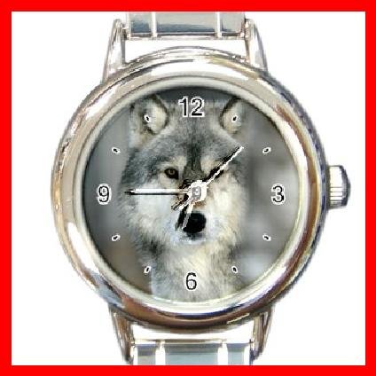 Grey Wolf Animal Round Italian Charm Wrist Watch 215