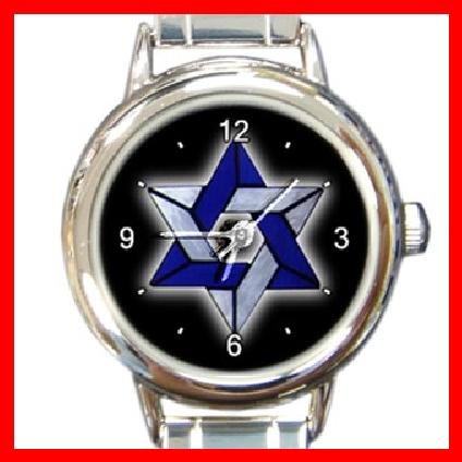 Star Of David Round Italian Charm Wrist Watch 218