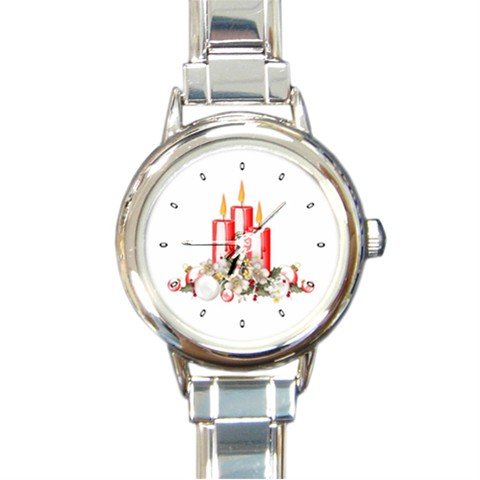 Pretty Candles Christmas Round Italian Charm Wrist Watch 219