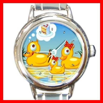 Rubber Duck Family Round Italian Charm Wrist Watch 228