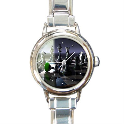 Chess Board Game Round Italian Charm Wrist Watch 230
