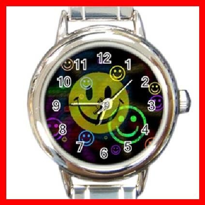 Cute SMILEY Face Smile Round Italian Charm Wrist Watch 235