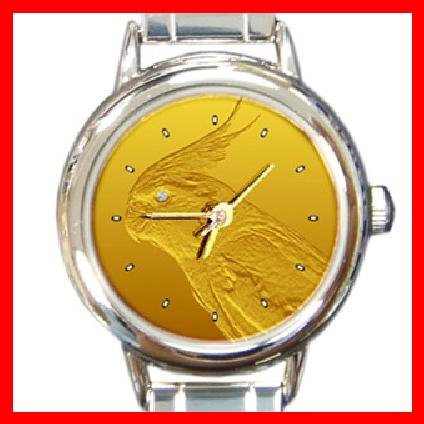 Cockatiel Diamond Eye Round Italian Charm Wrist Watch 241