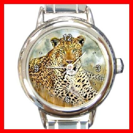 Wild Leopard Animal Round Italian Charm Wrist Watch 242