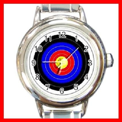 Archery Target Shoot Round Italian Charm Wrist Watch 249