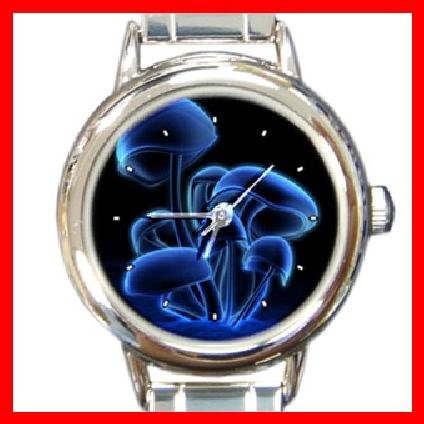 Magic Blue Mushroom Round Italian Charm Wrist Watch 256
