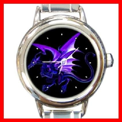Blue Dragon Myth Round Italian Charm Wrist Watch 258