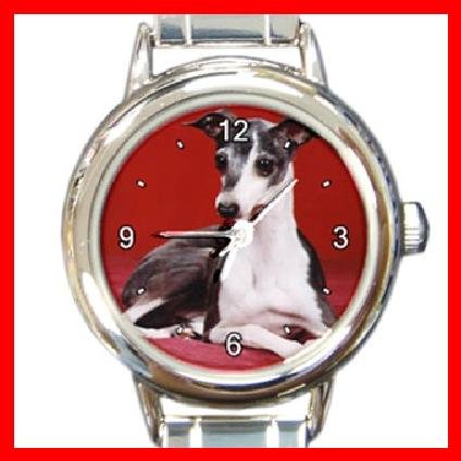 ITALIAN GREYHOUND Dog Puppy Animals Round Italian Charm Wrist Watch 265