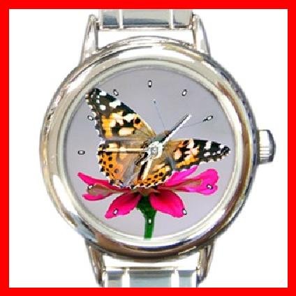 Butterfly Fly Insect Round Italian Charm Wrist Watch 272