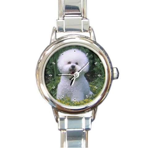 BICHON FRISE Dog Pet Animal Round Italian Charm Wrist Watch 274