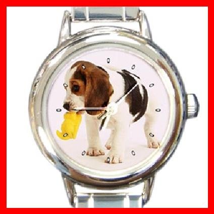 Beagle Dog Pet Animal Round Italian Charm Wrist Watch 279