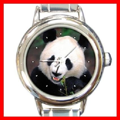 Panda Smile Animal Round Italian Charm Wrist Watch 284