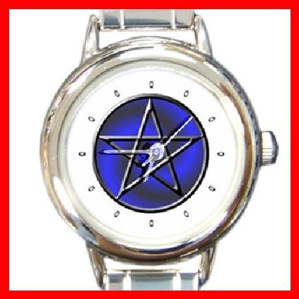 WICCA PENTACLE Round Italian Charm Wrist Watch 286