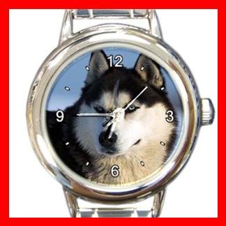 Siberian Husky DOG Pet Animal Round Italian Charm Wrist Watch 290