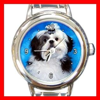 Shih Tzu DOG Pet Animal Round Italian Charm Wrist Watch 291