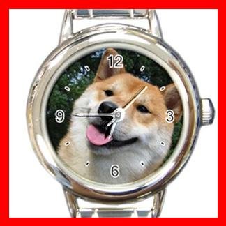 Shiba Inu DOG Pet Animal Round Italian Charm Wrist Watch 294