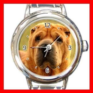 Sharpei DOG Pet Animal Round Italian Charm Wrist Watch 298