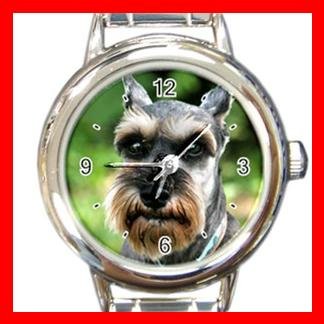 Schnauzer DOG Pet Animal Round Italian Charm Wrist Watch 300