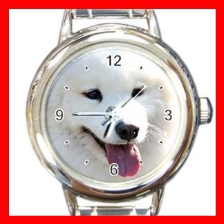 Samoyed DOG Pet Animal Round Italian Charm Wrist Watch 303