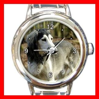 Saluki DOG Pet Animal Round Italian Charm Wrist Watch 305