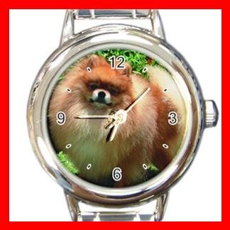 Pomeranian DOG Pet Animal Round Italian Charm Wrist Watch 313