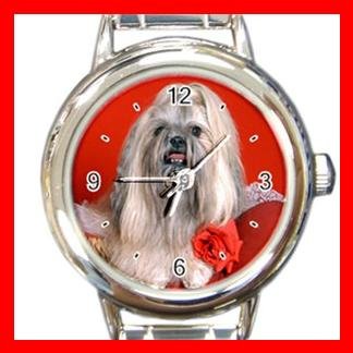 Lhasa Apso DOG Pet Animal Round Italian Charm Wrist Watch 325