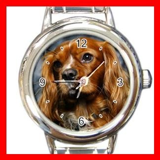 King Charles Spaniel DOG Pet Animal Round Italian Charm Wrist Watch 330