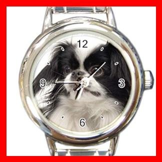Japanese Chin DOG Pet Animal Round Italian Charm Wrist Watch 335