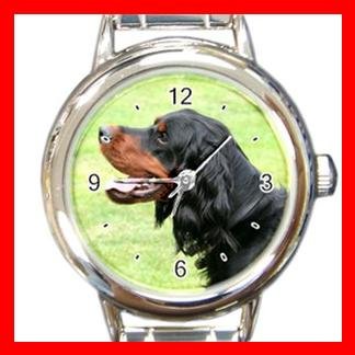 Gordon Setter DOG Pet Animal Round Italian Charm Wrist Watch 344