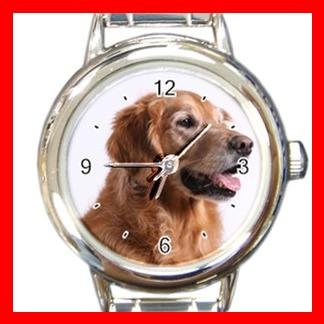 Golden Retriever DOG Pet Animal Round Italian Charm Wrist Watch 346