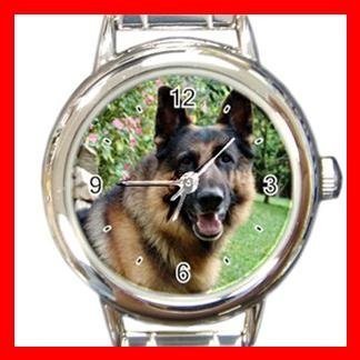 German Shepherd DOG Pet Round Italian Charm Wrist Watch 351