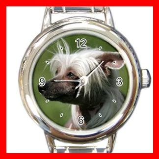 Chinese Crested Dog Pet Animal Round Italian Charm Wrist Watch 360