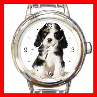 Cavalier King Charles Spaniel Dog Pet Animal Round Italian Charm Wrist Watch 362
