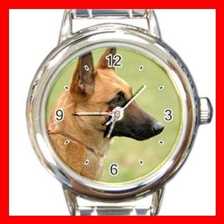 Belgian Malinois Dog Pet Animal Round Italian Charm Wrist Watch 369