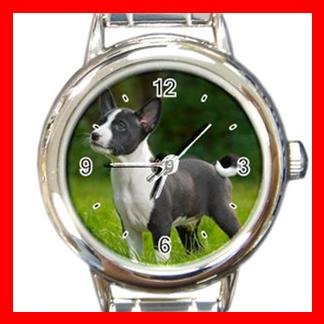 Basenji Dog Pet Animal Round Italian Charm Wrist Watch 372