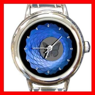 Animated Butterfly Fly Round Italian Charm Wrist Watch 386