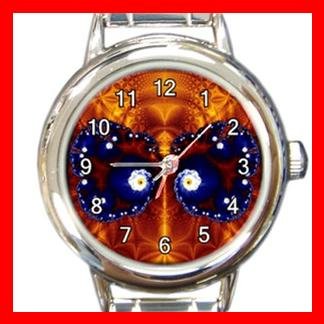 Fractal Butterfly Fly Spiral Round Italian Charm Wrist Watch 389