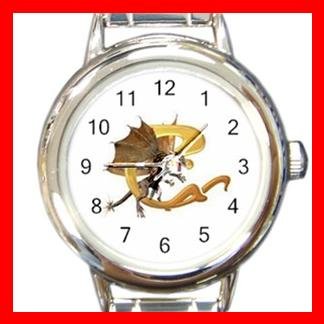 Dragon Letter C Fantasy Round Italian Charm Wrist Watch 400
