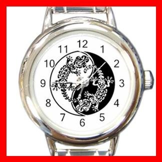 Karma Gecko Yin Yang Round Italian Charm Wrist Watch 403