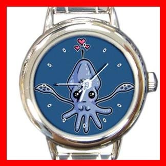 Squid Love Fish Round Italian Charm Wrist Watch 405