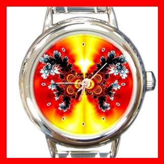 Fractal Butterfly Fly Color Round Italian Charm Wrist Watch 406