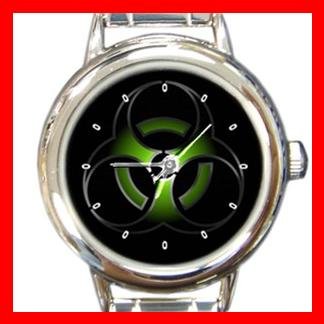 Biohazard Bio Hazard Green Round Italian Charm Wrist Watch 411